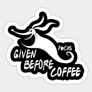 Zero F*cks before coffee! Sticker